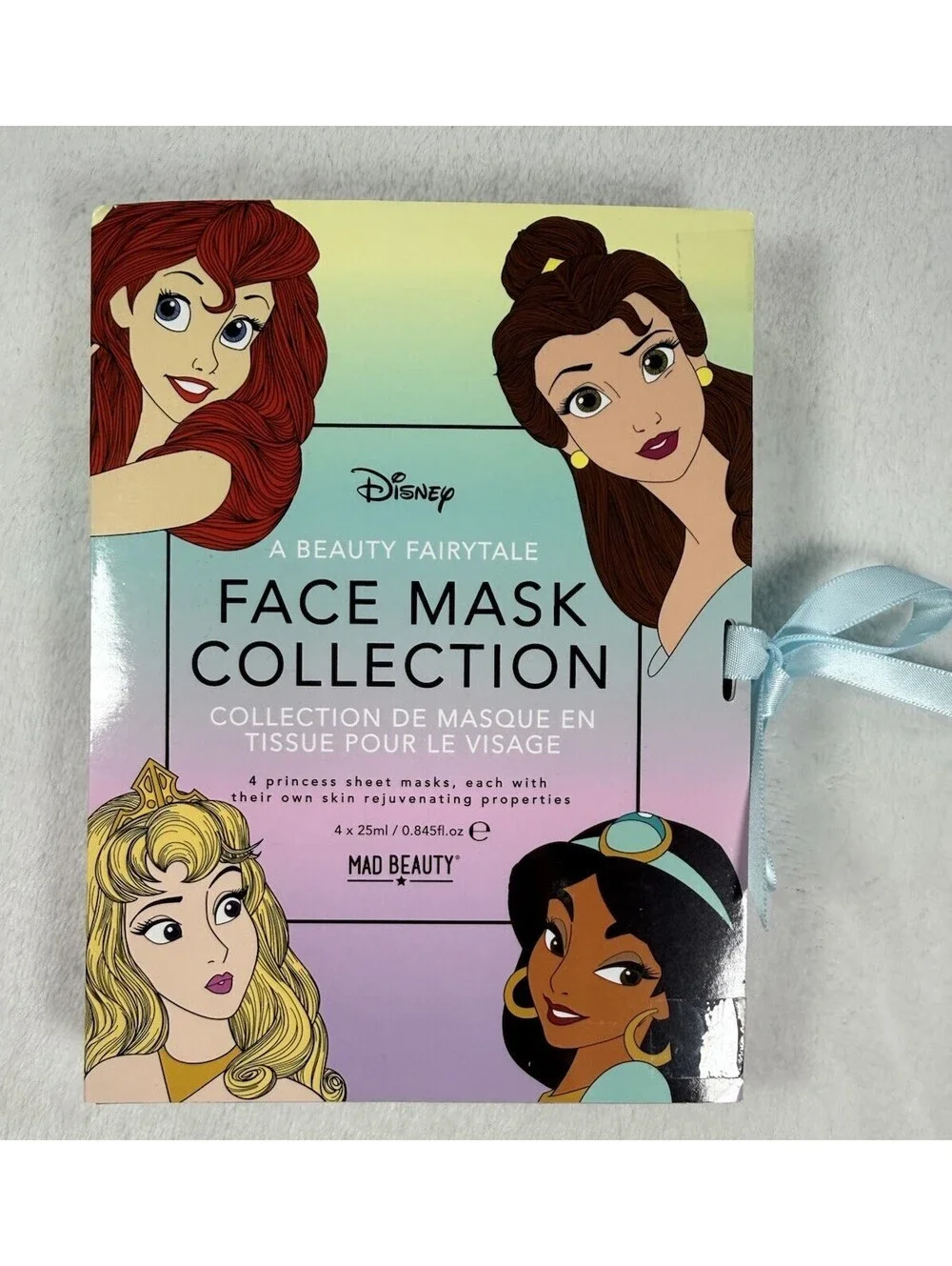 Disney Princess Face Mask Collection Set of 4 Beauty Aurora Ariel Belle Jasmine